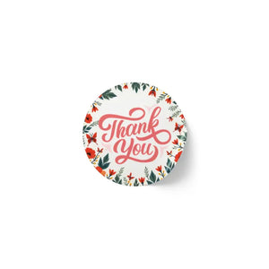Sticker Label Rolls Enchanting Floral Thank you Design - Dipaliz - 1’’ x / 250 Pcs / Glossy - Labels & Tags