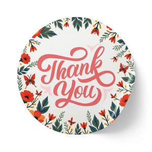 Sticker Label Rolls Enchanting Floral Thank you Design - Dipaliz - 2’’ × / 100 Pcs / Glossy - Labels & Tags