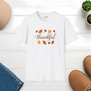 Thankful Autumn Tee Softstyle Cozy Fall Fashion Gift - Dipaliz - White / s - T-shirts