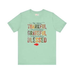 Thankful Vibes Unisex Tee - Soft Cotton Comfort - Dipaliz - Heather Mint / s - T-shirts