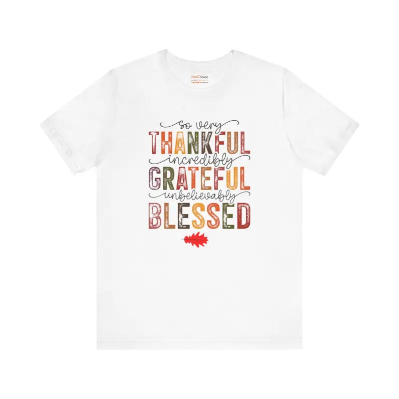 Embrace Thankful Vibes with our Cozy Jersey Short Sleeve Tee - T-shirt