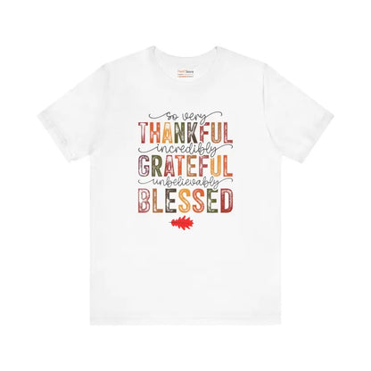 Embrace Thankful Vibes with our Cozy Jersey Short Sleeve Tee - T-shirt