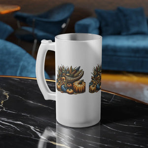 Stylish Frosted Glass Beer Mug Holiday Cheers 16oz - Dipaliz - Glasses