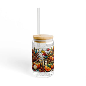 Sleek 16oz Bpa-free Sipper Glass - Bamboo Lid - Dipaliz - Tumblers