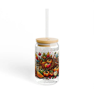Sleek 16oz Bpa-free Sipper Glass - Bamboo Lid - Dipaliz - Tumblers
