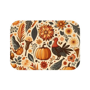 Turkey Bath Mat - Anti-slip Comfort Thanksgiving Design - Dipaliz - 24’’ × 17’’ - Mats & Rugs