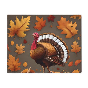 Cotton Placemat - Thanksgiving Turkey Autumn Leaves - Dipaliz - 18’’ × 14’’ - Placemats
