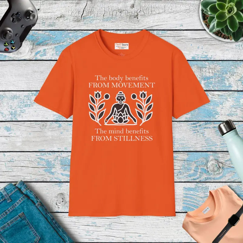 Unisex Softstyle Tee: Embrace Movement and Mind Benefits - Orange / s T-shirt