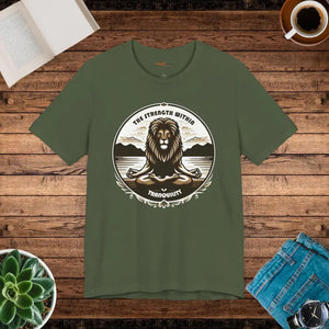 Yoga Unisex Jersey Cotton Tee - Bold Lion Energy - Dipaliz - T-shirts