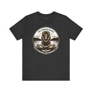 Yoga Unisex Jersey Cotton Tee - Bold Lion Energy - Dipaliz - Dark Grey Heather / s - T-shirts