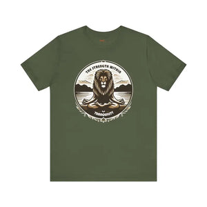 Yoga Unisex Jersey Cotton Tee - Bold Lion Energy - Dipaliz - Military Green / s - T-shirts