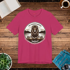 Yoga Unisex Jersey Cotton Tee - Bold Lion Energy - Dipaliz - T-shirts