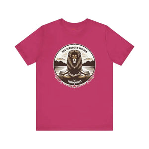 Yoga Unisex Jersey Cotton Tee - Bold Lion Energy - Dipaliz - Berry / s - T-shirts