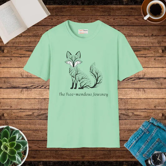 Tree-mendous Journey Unisex Softstyle Cotton T-shirt - s / Mint Green T-shirt