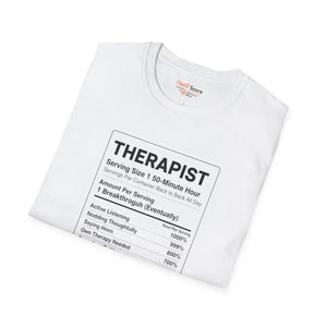 Therapist Nutrition Label T-shirt, Funny Gift Tee - T-shirts