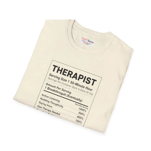 Therapist Nutrition Label T-shirt, Funny Gift Tee - T-shirts