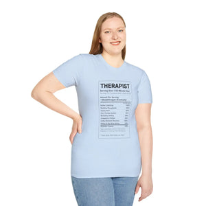 Therapist Nutrition Label T-shirt, Funny Gift Tee - T-shirts