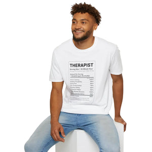 Therapist Nutrition Label T-shirt, Funny Gift Tee - T-shirts