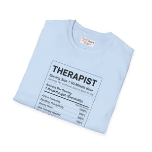 Therapist Nutrition Label T-shirt, Funny Gift Tee - T-shirts