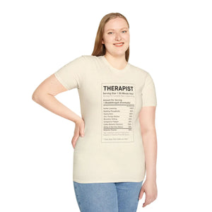 Therapist Nutrition Label T-shirt, Funny Gift Tee - T-shirts