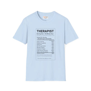 Therapist Nutrition Label T-shirt, Funny Gift Tee - T-shirts