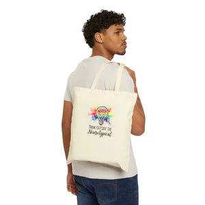 Think Outside the Neurotypical Canvas Tote Bag – Rainbow Lightbulb Neurodiversity - Bags
