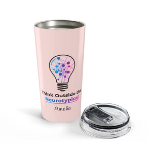 Think Outside the Neurotypical Personalized Tumbler 20oz | Custom Adhd Autism Awareness Gift Cup - Tumblers