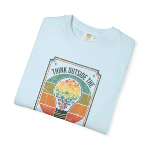 Think Outside the Neurotypical T-shirt, Autism Pride Lightbulb Graphic Tee - T-shirts - m