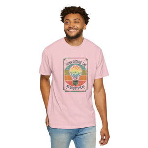 Think Outside the Neurotypical T-shirt, Autism Pride Lightbulb Graphic Tee - T-shirts - m