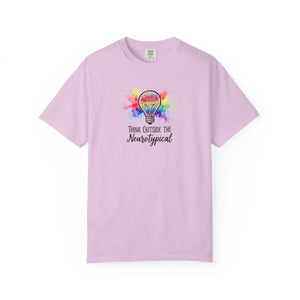 Think Outside the Neurotypical T-shirt, Rainbow Lightbulb Autism Awareness Tee - T-shirts - m