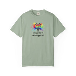 Think Outside the Neurotypical T-shirt, Rainbow Lightbulb Autism Awareness Tee - T-shirts - m