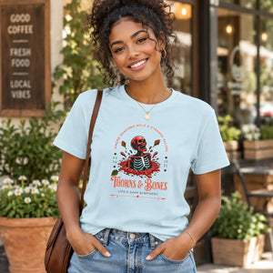 DipaliZ Skeleton Tee Thorn and Bones Comfort Colors Cotton