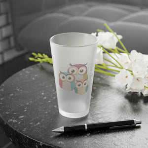 Cozy Three Owls Frosted Pint Glass - Matte Beer - Dipaliz - Glasses