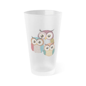 Cozy Three Owls Frosted Pint Glass - Matte Beer - Dipaliz - Glasses