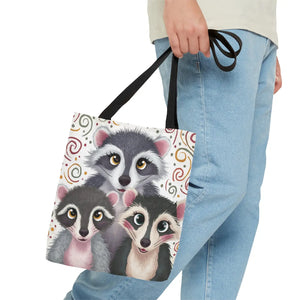 Dynamic All-over Print Tote Bag - Chic Raccoon Design - Dipaliz - Bags