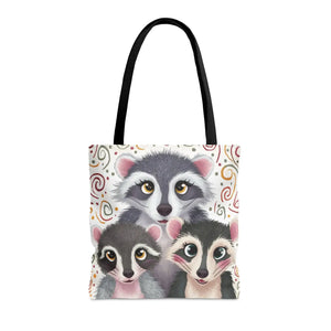 Dynamic All-over Print Tote Bag - Chic Raccoon Design - Dipaliz - Bags