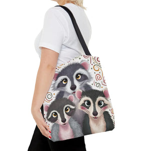 Dynamic All-over Print Tote Bag - Chic Raccoon Design - Dipaliz - Bags