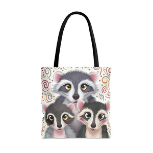 Dynamic All-over Print Tote Bag - Chic Raccoon Design - Dipaliz - Bags