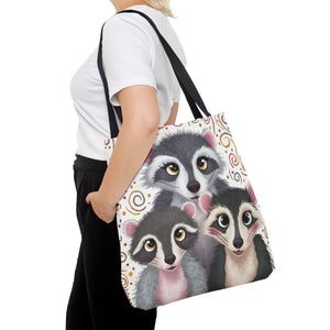 Dynamic All-over Print Tote Bag - Chic Raccoon Design - Dipaliz - Bags