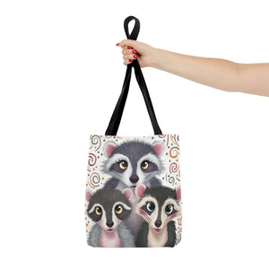 Dynamic All-over Print Tote Bag - Chic Raccoon Design - Dipaliz - Bags