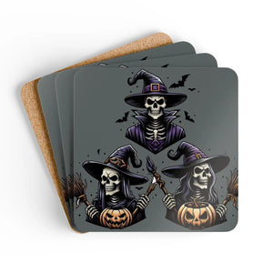 Three Spooky Witches Corkwood Coaster Set - Dipaliz - Coasters