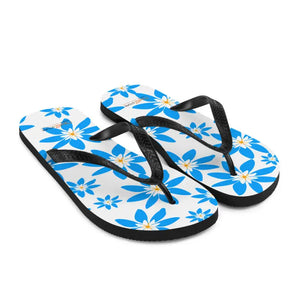 Slip Resistant Blue Flowers Flip Flop Summer Style - Dipaliz - Slippers