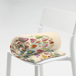 Hearts Throw Blanket – Soft Silk Touch 50x60 - Dipaliz - Blankets