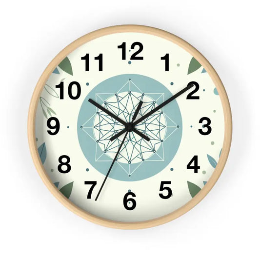 Tickled Nature Abstract Art Wall Clock - Transform your Space - Wooden / Black / 10’’ Home Decor