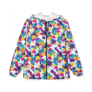 Outerwear - Tie-dye Splash Windbreaker Jacket – Colorful Hooded All-over Print