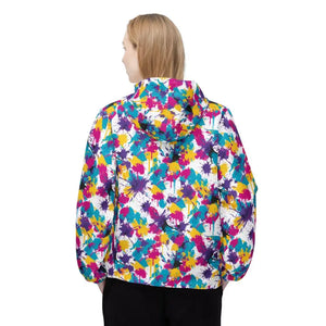 Outerwear - Tie-dye Splash Windbreaker Jacket – Colorful Hooded All-over Print