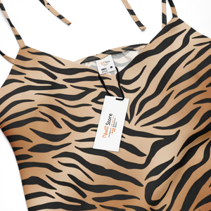 Tiger Print Midi Dress - Floaty Garden Party Style - Dipaliz - Dresses