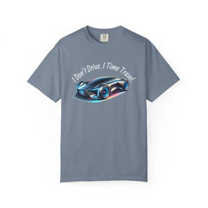 Time Travel Car T‑shirt, ?I Don’t Drive i Travel’ Graphic Tee - T-shirts