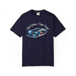 Time Travel Car T‑shirt, ?I Don’t Drive i Travel’ Graphic Tee - T-shirts