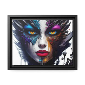 Matte Canvas Woman’s Face Immortalized Bold Modern Art - Dipaliz - 12’’ x 9’’ (horizontal) / Black / 1.25’’ - Posters